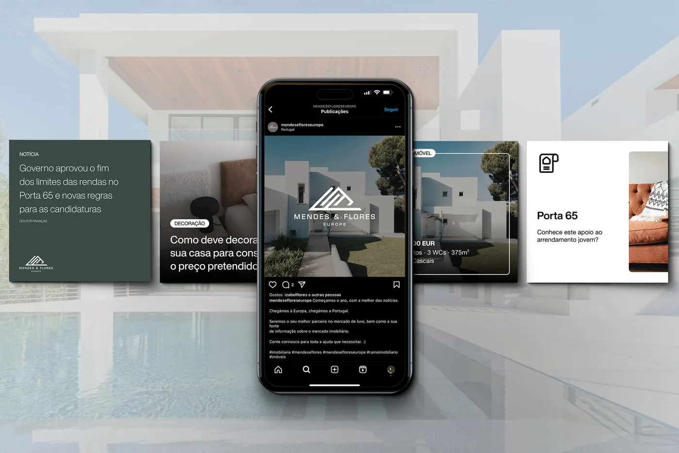 Mendes & Flores Europe — templates sociais para imobiliário